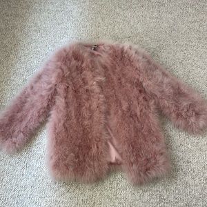 TOP SHOP - pink fuzzy coat